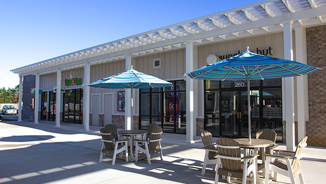 Trex Pergola Premium Decking Supply Double Trex Pergola Kit Over Shopping Center - Trex Pergola Premium Decking Supply